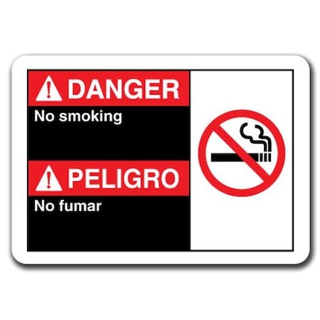 Signmission Danger-Danger No Smoking Bilingual 7inx10in Safety ansi osha, ANSI-710DS Danger No Smoking Bilingual ANSI-710DS Danger No Smoking Bilingual
